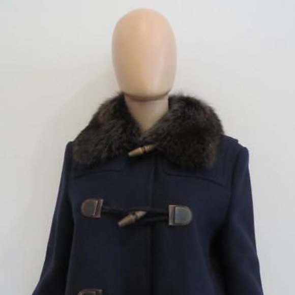 Prada Navy Blue Wool/Cashmere Blend Toggle Swing Duffle Coat Jacket - Picture 3 of 11